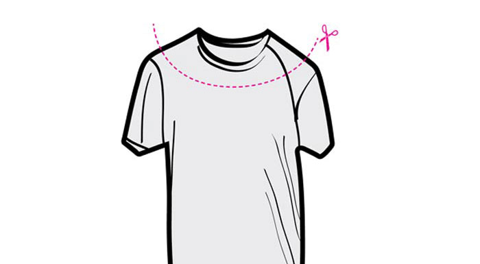 How to Alter a T-Shirt to Create a V Neckline 