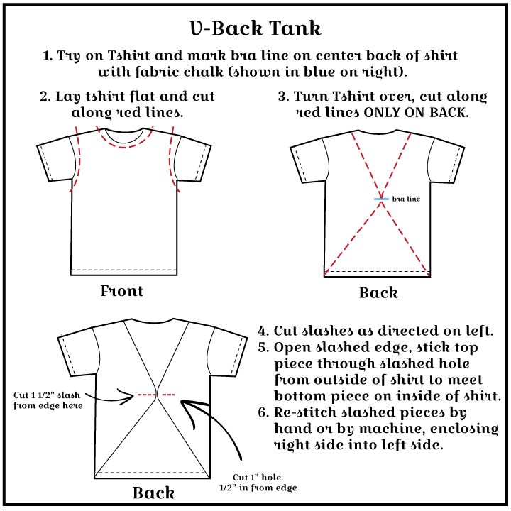 cut tshirt v-back tutorial