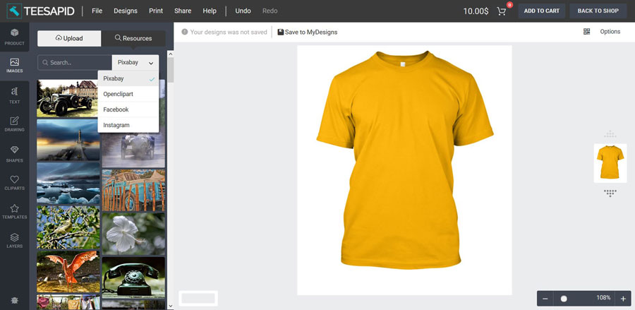 custom, tshirt design online how to add photo/image