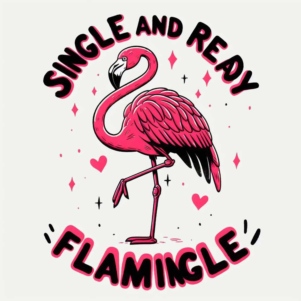 Single and ready to flamingle funny anti-valentine day tee